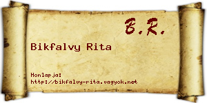 Bikfalvy Rita névjegykártya