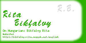 rita bikfalvy business card